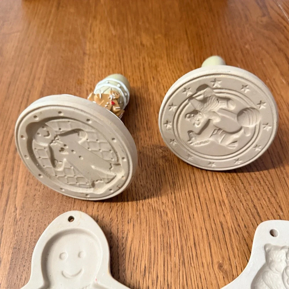 Brown Bag Unisex Cookie Art Stamps Molds Gingerbread Rocking Horse Tan Ceramic